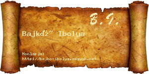 Bajkó Ibolya névjegykártya